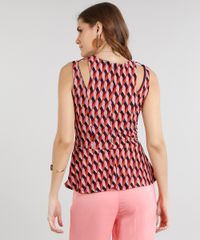 Regata-Feminina-Peplum-com-Vazados-Estampada-Geometrico-Coral-9225752-Coral_2