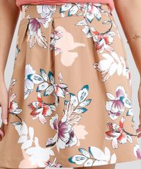 Saia-Feminina-Estampada-Floral-com-Pregas-Marrom-9186969-Marrom_4
