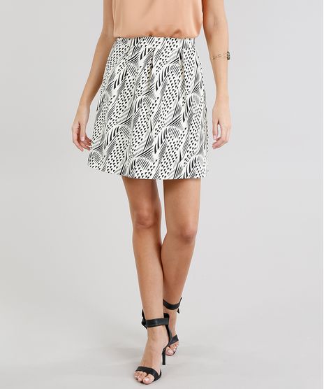 Saia-Feminina-Estampada-Geometrica-com-Pregas-Bege-Claro-9186970-Bege_Claro_1