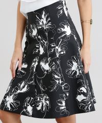 Saia-Feminina-Evase-Estampada-Floral-Preta-9189861-Preto_4