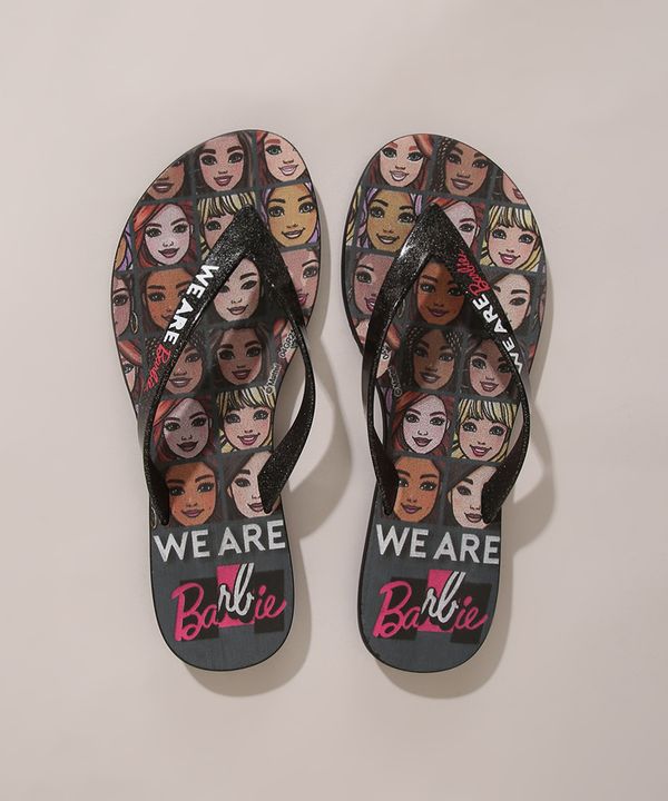 Chinelo Infantil "We Are Barbie" Grendene Preto 25