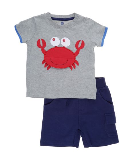 Conjunto-de-Camiseta-e-Bermuda-Menina-Cinza-Claro-7816869-Cinza_Claro_1