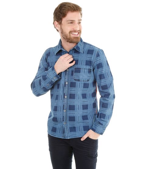 Camisa-Jeans-Quadriculada-Azul-Medio-8118238-Azul_Medio_1