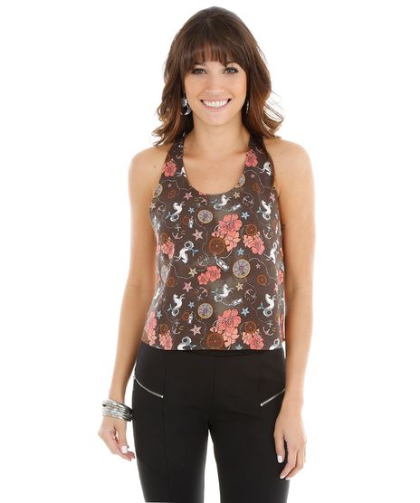 Regata-Estampada-de-Unicornios-Marrom-8034670-Marrom_1