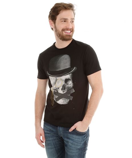 Camiseta-com-Estampa-de-Caveira-Preta-8064416-Preto_1