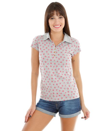 Polo-Estampada-de-Estrelas-do-Mar-Cinza-Mescla-8028385-Cinza_Mescla_1