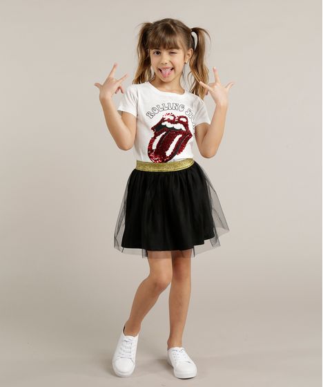 saia infantil tule preta