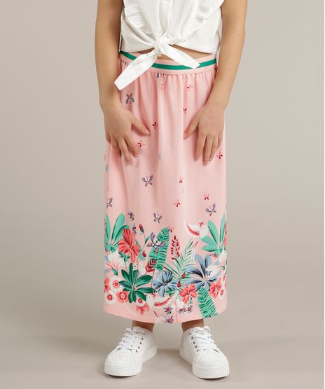 Saia-Midi-Infantil-Estampada-de-Borboletas-Rosa-9115648-Rosa_1