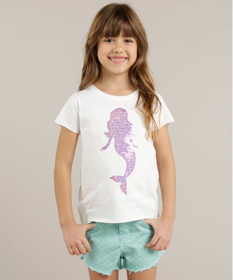 Blusa-Infantil-Sereia-com-Paete-Manga-Curta-Decote-Redondo-Branca-9245407-Branco_1