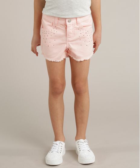 Short-Color-Infantil-com-Strass-Barra-Desfiada-Rosa-9247356-Rosa_1
