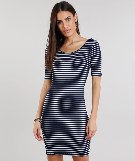 Vestido-Feminino-Listrado-Curto-Canelado-Azul-Marinho-9297318-Azul_Marinho_1