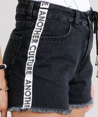 Short-Jeans-Feminino-Vintage-com-Faixa-Lateral-e-Cadarco-Preto-9271810-Preto_4