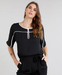 Blusa-Feminina-com-Vivo-Contrastante-Manga-Curta-Preta-9295578-Preto_1