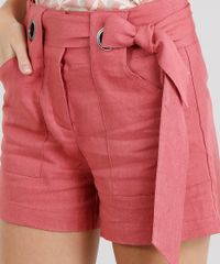 Short-Feminino-em-Linho-com-Ilhos-e-Faixa-Coral-9186967-Coral_4