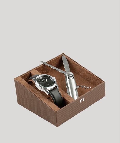 Kit-de-Relogio-Analogico-Mondaine-Masculino---Canivete---76668G0MVNH2KC-Preto-9326000-Preto_1