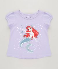 Blusa-Infantil-Pequena-Sereia-Ariel-com-Glitter-Manga-Curta-Decote-Redondo-Lilas-9268683-Lilas_1