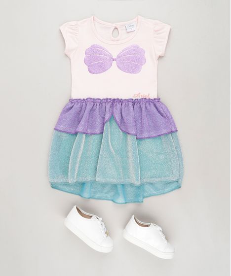 vestido sereia ariel infantil