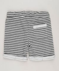 Bermuda-Infantil-Listrada-com-Bolso-em-Moletom-de-Algodao---Sustentavel-Cinza-Mescla-Escuro-9204304-Cinza_Mescla_Escuro_2