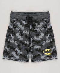 Bermuda-Infantil-Estampada-Batman-em-Moletom-com-Bolsos-Cinza-Mescla-Escuro-9234336-Cinza_Mescla_Escuro_1