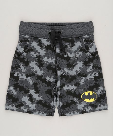 Bermuda-Infantil-Estampada-Batman-em-Moletom-com-Bolsos-Cinza-Mescla-Escuro-9234336-Cinza_Mescla_Escuro_1