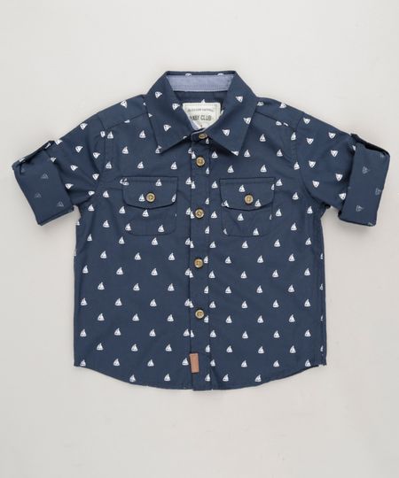 Camisa-Infantil-Estampada-Mini-Print-de-Barcos-com-Bolsos-Manga-Longa-em-Algodao---Sustentavel-Azul-Marinho-9188992-Azul_Marinho_1