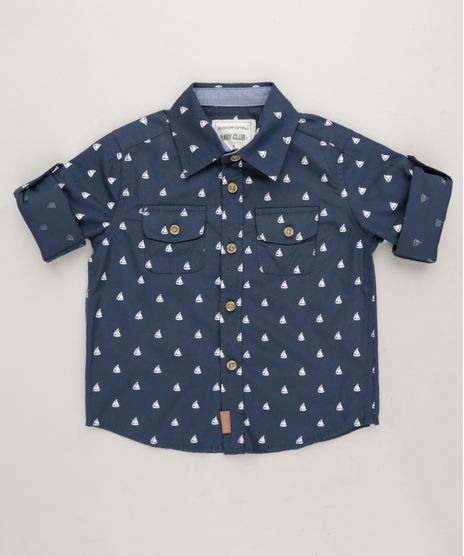 Camisa-Infantil-Estampada-Mini-Print-de-Barcos-com-Bolsos-Manga-Longa-em-Algodao---Sustentavel-Azul-Marinho-9188992-Azul_Marinho_1