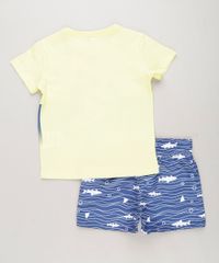 Conjunto-Infantil-Tubarao-de-Camiseta-Manga-Curta-Amarelo-Claro---Bermuda-Azul-Marinho-9248005-Azul_Marinho_2