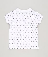 Polo-Infantil-Estampada-Mini-Print-de-Ancoras-Manga-Curta-em-Piquet-de-Algodao---Sustentavel-Branca-9232389-Branco_2
