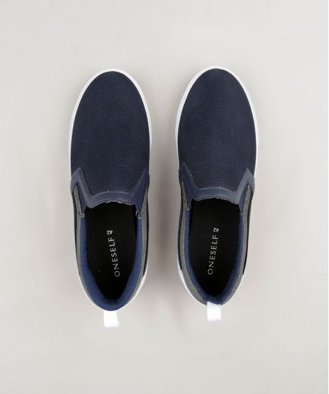 slip on masculino azul marinho