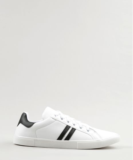 Tenis-Masculino-com-Listras-Laterais-Branco-9298487-Branco_1