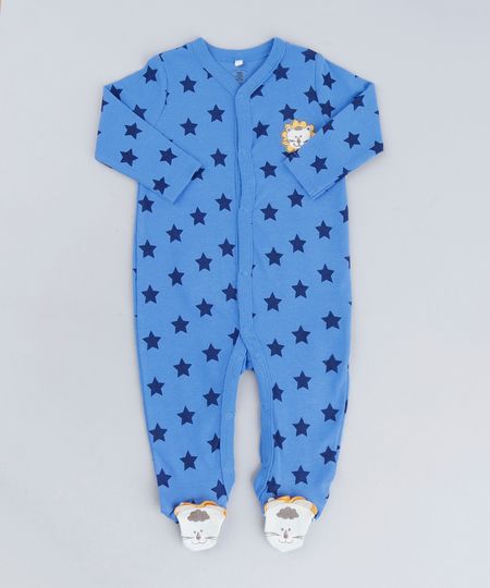 Macacao-Infantil-Leao-Estampado-de-Estrelas-Manga-Longa-em-Algodao---Sustentavel-Azul-9110034-Azul_1