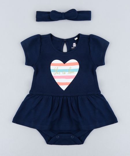Body-Saia-Infantil--This-is-Love--Manga-Curta-Decote-Redondo---Faixa-de-Cabelo-em-Algodao---Sustentavel-Azul-Marinho-9116671-Azul_Marinho_1