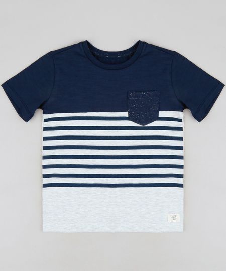 Camiseta-Infantil-com-Listras-e-Bolso-Manga-Curta-Gola-Careca-Azul-Marinho-9233735-Azul_Marinho_1