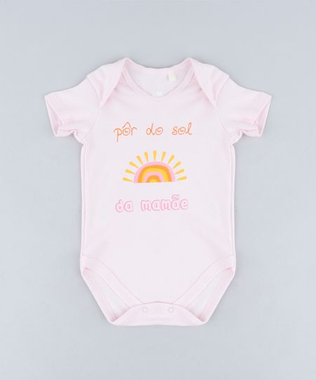 Body-Infantil--Por-do-Sol-da-Mamae--Manga-Curta-em-Algodao---Sustentavel-Rosa-Claro-9229287-Rosa_Claro_1