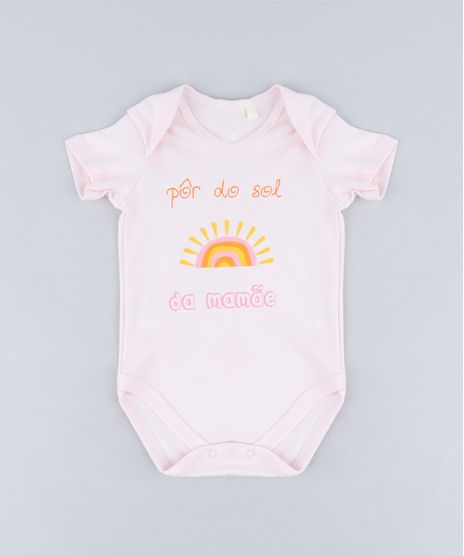 Body-Infantil--Por-do-Sol-da-Mamae--Manga-Curta-em-Algodao---Sustentavel-Rosa-Claro-9229287-Rosa_Claro_1