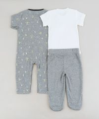 Conjunto-Infantil-de-Body--Since-2017--Manga-Curta-Off-White---Macacao-Estampado----Calca-com-Pezinho-em-Algodao---Sustentavel-Cinza-Mescla-9114234-Cinza_Mescla_2