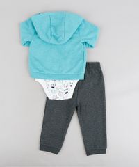 Conjunto-Infantil-de-Body-Estampado-de-Bichinhos-Manga-Curta-Off-White---Blusao-Verde---Calca-em-Moletom-de-Algodao---Sustentavel-Cinza-Mescla-Claro-9118891-Cinza_Mescla_Claro_2
