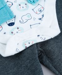 Conjunto-Infantil-de-Body-Estampado-de-Bichinhos-Manga-Curta-Off-White---Blusao-Verde---Calca-em-Moletom-de-Algodao---Sustentavel-Cinza-Mescla-Claro-9118891-Cinza_Mescla_Claro_4