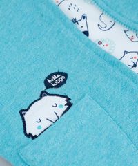 Conjunto-Infantil-de-Body-Estampado-de-Bichinhos-Manga-Curta-Off-White---Blusao-Verde---Calca-em-Moletom-de-Algodao---Sustentavel-Cinza-Mescla-Claro-9118891-Cinza_Mescla_Claro_5