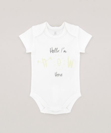 Body-Infantil--Hello-I-m-New-Here--Manga-Curta-em-Algodao---Sustentavel-Branco-9114230-Branco_1