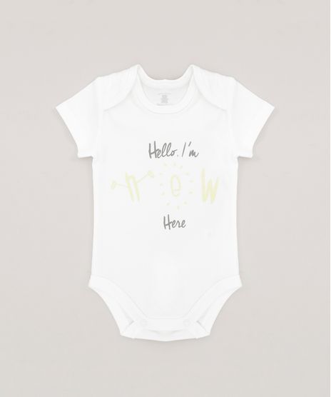 Body-Infantil--Hello-I-m-New-Here--Manga-Curta-em-Algodao---Sustentavel-Branco-9114230-Branco_1