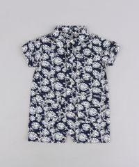 Macaquinho-Infantil-Estampado-de-Folhas-Manga-Curta-em-Algodao---Sustentavel-Azul-Marinho-9118882-Azul_Marinho_1