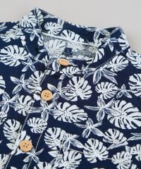Conjunto-Infantil-de-Camisa-com-Linho-Estampada-de-Folhas-Manga-Curta-Azul-Marinho---Bermuda-em-Algodao---Sustentavel-Off-White-9118883-Off_White_6