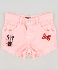 Short-Color-Infantil-Minnie-com-Bordado-e-Barra-Desfiada-Rosa-Neon-9276656-Rosa_Neon_1