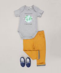 Body-Infantil--Dono-do-Mundo-do-Papai-e-da-Mamae--Manga-Curta-Cinza-Mescla-9229288-Cinza_Mescla_3