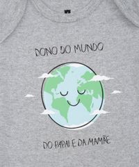 Body-Infantil--Dono-do-Mundo-do-Papai-e-da-Mamae--Manga-Curta-Cinza-Mescla-9229288-Cinza_Mescla_5
