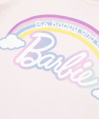 Blusa-Infantil-Barbie-Arco-Iris-com-Glitter-Manga-Curta-Decote-Redondo-em-Algodao---Sustentavel-Rose-9277593-Rose_3