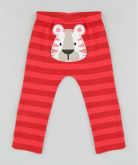 Calca-Infantil-Tigre-Listrada-em-Algodao---Sustentavel-Vermelha-9110029-Vermelho_1