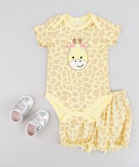 Body-infantil-Girafa-Estampado-Animal-Print-em-Algodao---Sustentavel-Amarelo-9109990-Amarelo_3