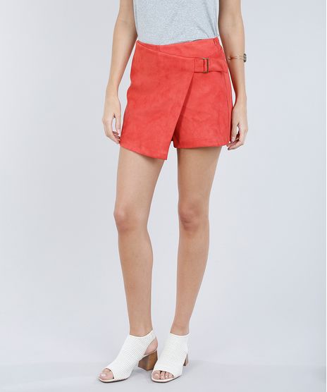 Short-Saia-Feminino-em-Suede-com-Fivela-Coral-9190786-Coral_1